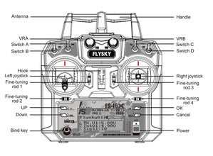 FLYSKY FS-i6x 2.4G 6/10CH  AFHDS 2A Radio RC Transmitter with IA6B or IA10B Receiver for RC Airplane Helicopter FPV Racing Drone