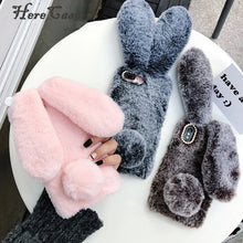 Fluffy Rabbit Plush cover For Xiaomi Poco X3 M3 Xiaomi Mi 10T A3 A2 lite Redmi 9A 9C 8A 7A 6A 8T Note 10s 10 5 6 7 8 9 Pro Case