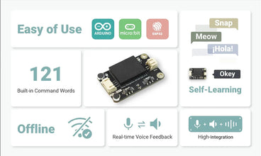DFRobot Gravity Offline Language Self Learning Voice Recognition Sensor for micro:bit Arduino Raspberry Pi Python ESP32 I2C UART